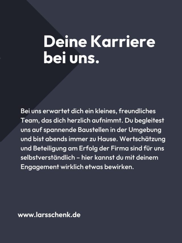 Suchst du einen Arbeitsplatz, an dem deine Kenntnisse wertgeschätzt werden und du dich weiterentwickeln kannst? Dann bist du bei uns genau richtig, denn unser Team sucht Verstärkung.
💪Neben den nettesten Kollegen, für die Zusammenhalt wirklich zählt, erwarten dich abwechslungsreiche Projekte: von der Installation moderner Heizungsanlagen bis zur Wartung komplexer Sanitärsysteme.
 
Wen wir suchen?
🛠️Anlagenmechaniker SHK (m/w/d)
⚒️Quereinsteiger mit Motivation
 
Was dich erwartet?
✔️ Projekte in der Region
✔️ Faires Gehalt und Wertschätzung
✔️ Ein starkes Team & kurze Wege
✔️ Weiterbildungsmöglichkeiten
✔️ Geregelte Zeiten
 
Klingt gut? Melde dich per DM oder direkt:
📞0151 11527489
🌐www.larsschenk.de
 
#job #karriere #shk #anlagenmechaniker #quereinsteiger #handwerk #eichsfeld #sanitär #heizung #lüftung #initiativbewerbung